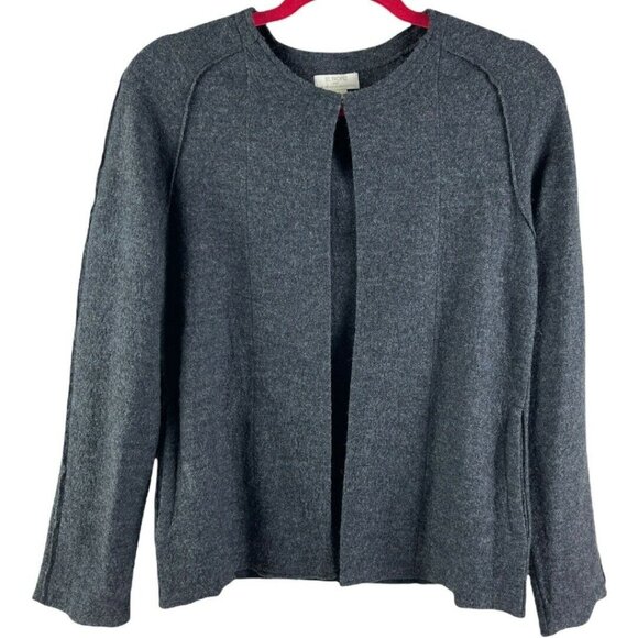 St Tropez West Gray Merino Wool Cardigan Sweater Small cozy lagenlook neutral - Picture 9 of 11